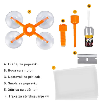 Set za popravku napuklog vjetrobranskog stakla